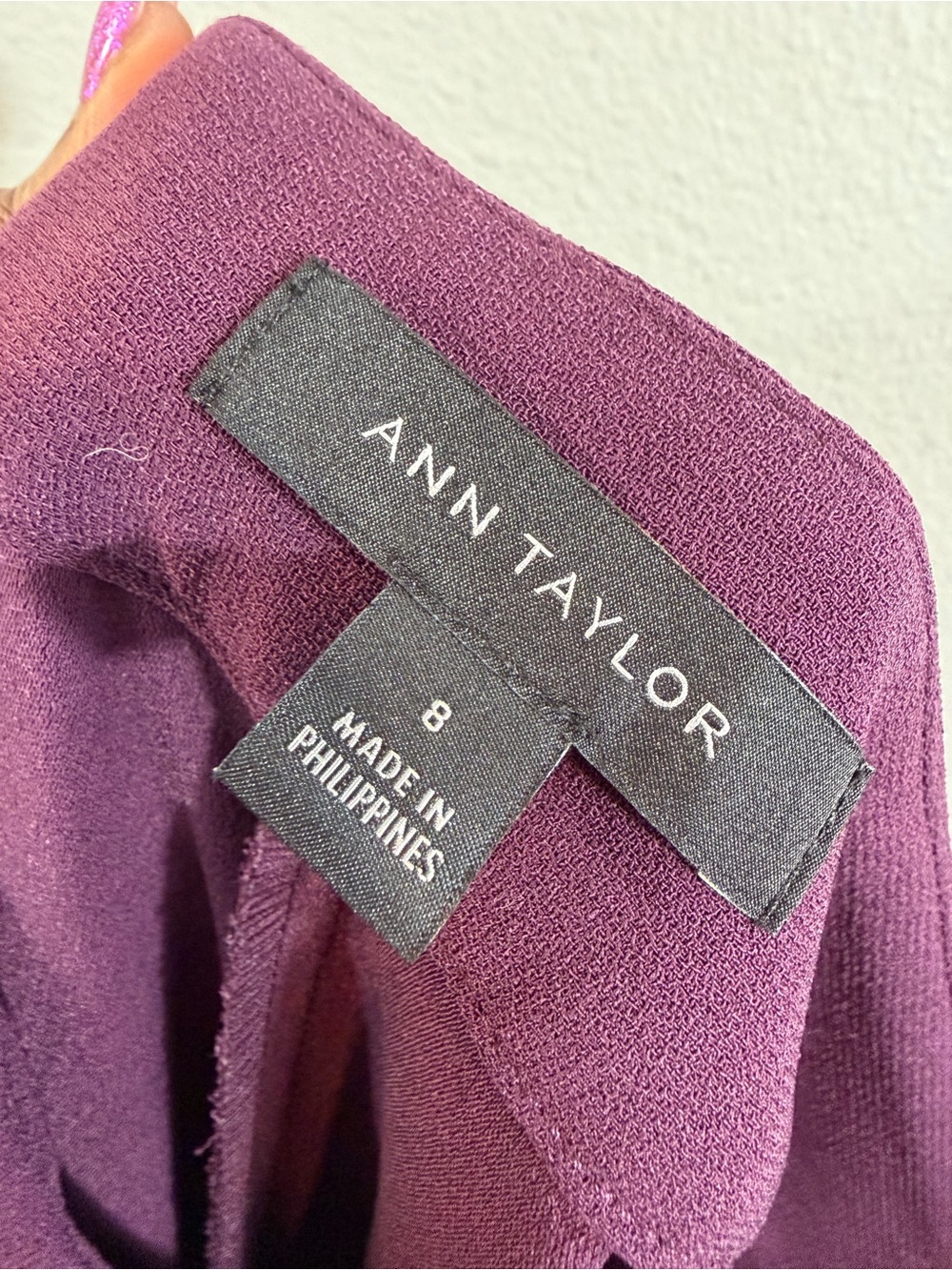 Ann Taylor Plum Wide-Leg Pull-On Pants - Picture 9 of 11